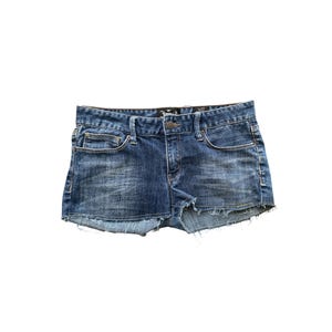 Y2K Denim Shorts Low Waisted Blue Jean Micro Shorts  2000s Denim Jean Shorts Vintage Low Rise Waist Shorts -6- Medium/M