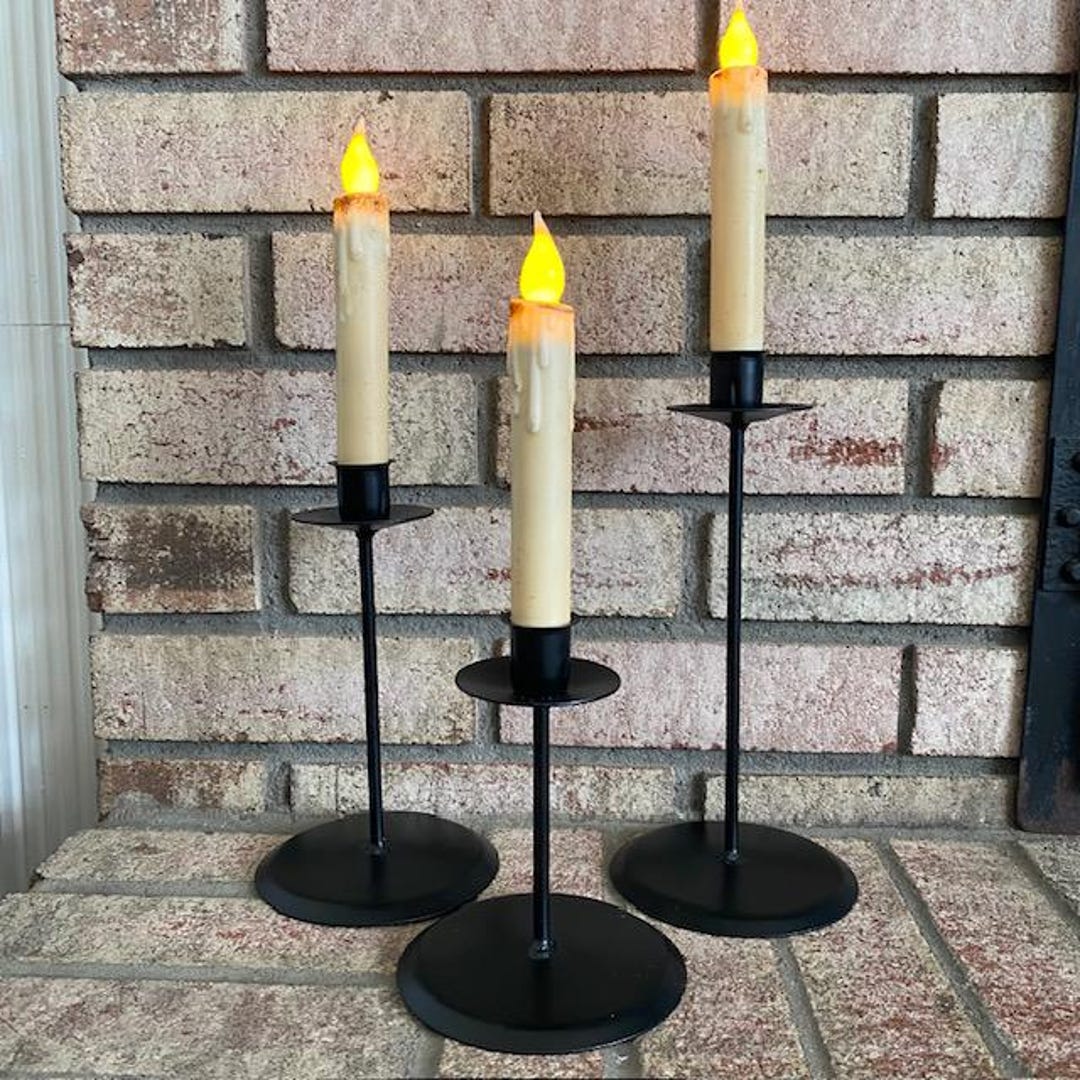 Raised Iron Taper Candle Holders Set of 3 - Etsy