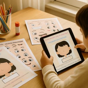 Activité sur les émotions pour les enfants | PDF imprimable – Garçon et fille | Affiche + Cartes | 4 à 10 ans