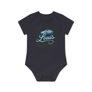 Personalizowane body niemowlęce z motywem samochodu dla noworodków, ubranka dla niemowląt, ekologiczny prezent dla dziecka, strój na baby shower, body dla chłopca