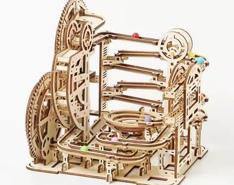 3D Wooden Marble Run Puzzle Kit: Eco-Friendly DIY Brain Game
