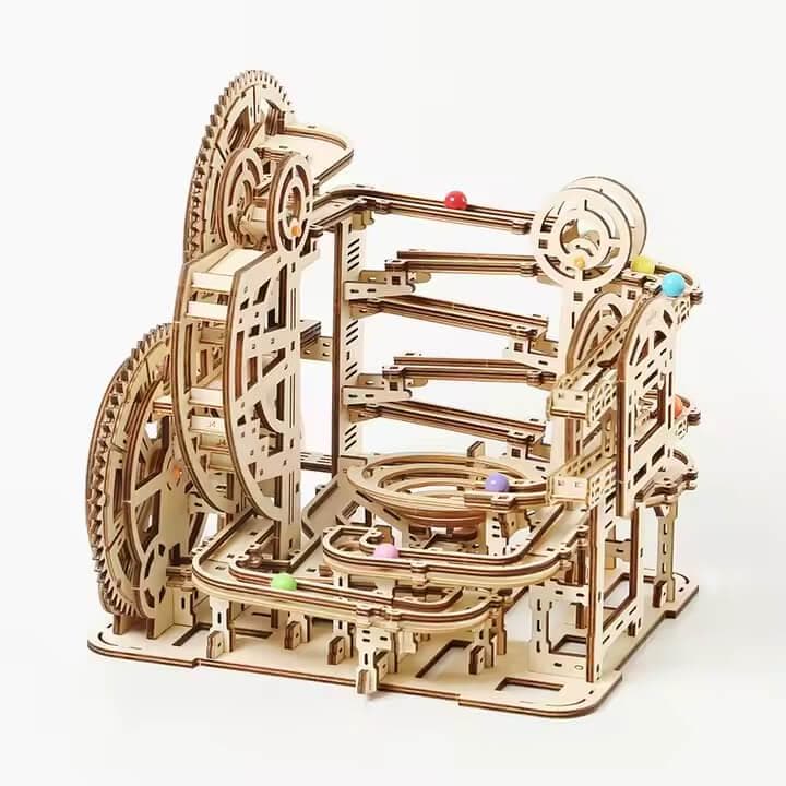 3D Holz-Murmelbahn - Puzzle-Kit - 369 Teile | Einzigartiges Geschenk für Sie & Ihn | Spaß DIY-Modell für Erwachsene, Jugendliche | Umweltfreundliches Laser-Cut Denkspiel
