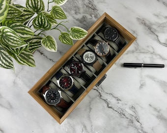 Personalised Wooden Watch Case for Men| Luxury Organiser Box| Custom Gift for Him| Birthday,Wedding,Father's Day,Valentine's Day,Christmas