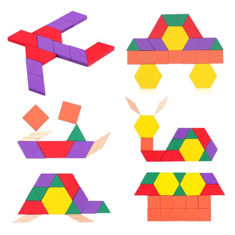 Children’s Wooden Tangram Puzzle Set – 60 Pcs Colorful Educational ...