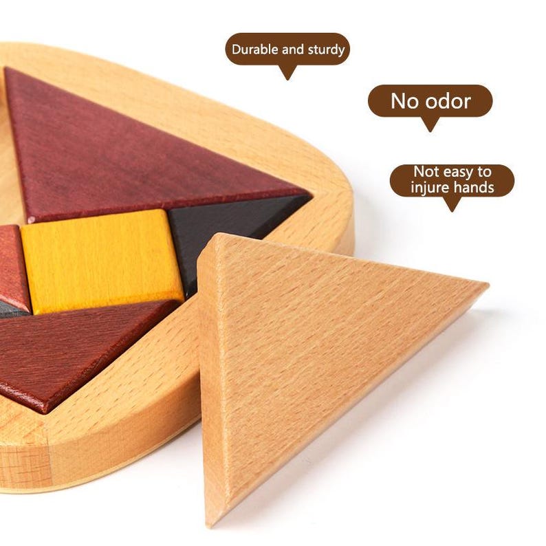 Wooden Tangram Puzzle Game – Classic Brain Teaser Geometry Toy for Kids ...