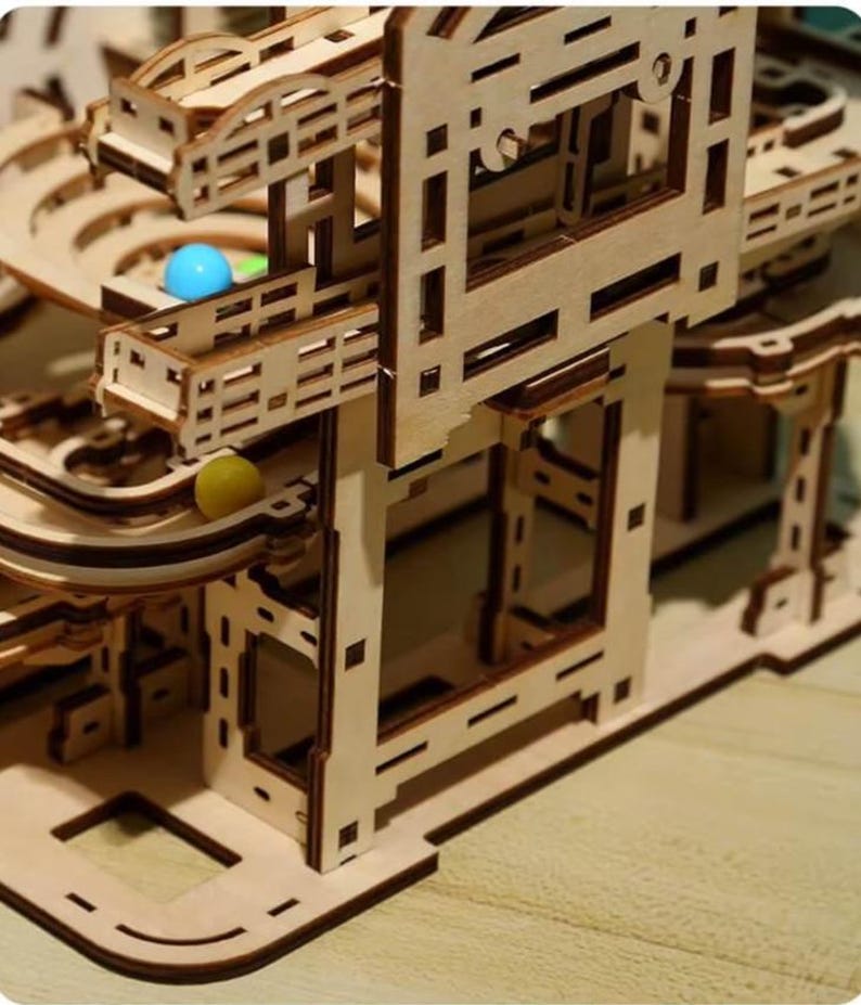 Marble Motion Ramp 3D Wooden Marble Run Puzzle Kit: Eco-friendly DIY Brain Game - Etsy