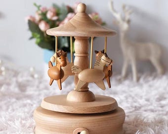 Personalised Wooden Musical Carousel | Baby Keepsake Gift | Nursery Decor Australia |Handcrafted Baby Gift|Custom New Born Gift |Home Decor