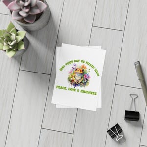 Cartão postal de paz, amor e gentileza | Pacote de cartões postais coloridos com envelopes | Perfeito para celebrar a gentileza | Bilhetes de amizade | Correio feliz
