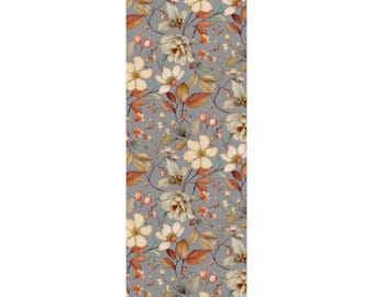Floral Rubber Yoga Mat: Non-Slip Microfiber Suede Top