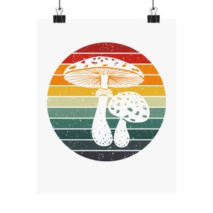 Vertical Mushroom Art Print | Boho Wall Decor | Nature Home Art | Psychedelic Poster | Eco-Friendly Gift