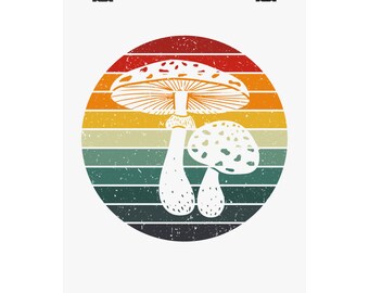 Impression d'art verticale champignon | Décoration murale bohème | Nature Accueil Art | Poster psychédélique | Cadeau respectueux de l'environnement