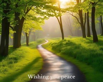Greeting Cards | Wishing You Peace Postcard | Nature Trail Theme | Scenic Postcard | Peaceful Greetings
