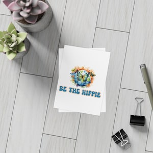 Pacote de Cartões Postais Seja o Hippie | Pacote de Cartões Postais Caprichosos | Cartões de Saudações Ecológicos | Papelaria de Viagem | Arte Postal Exclusiva