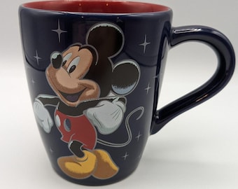 Disney Store 25th Anniversary Mickey Mouse Mug - Blue/Red - 4.5"