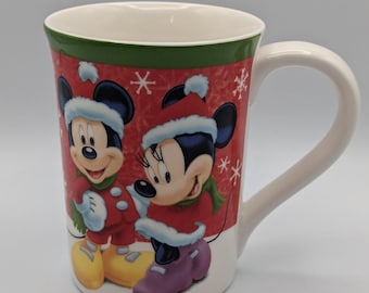 Tazza natalizia Disney con Topolino e Minnie di Kcare, stile vintage