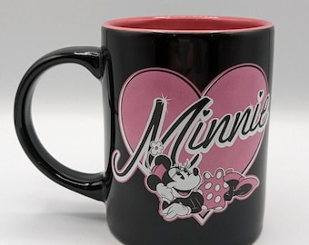 Tazza di Minnie Mouse: nera e rosa, cuore con Minnie Mouse, Jerry Leigh, Disney