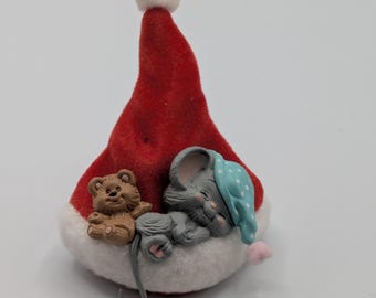 Hallmark Keepsake Night Before Christmas 1987, Vintage Santa Hat Ornament