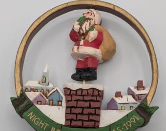 Hallmark Keepsake Night Before Christmas 1991 Twirl About Vintage Santa Ornament