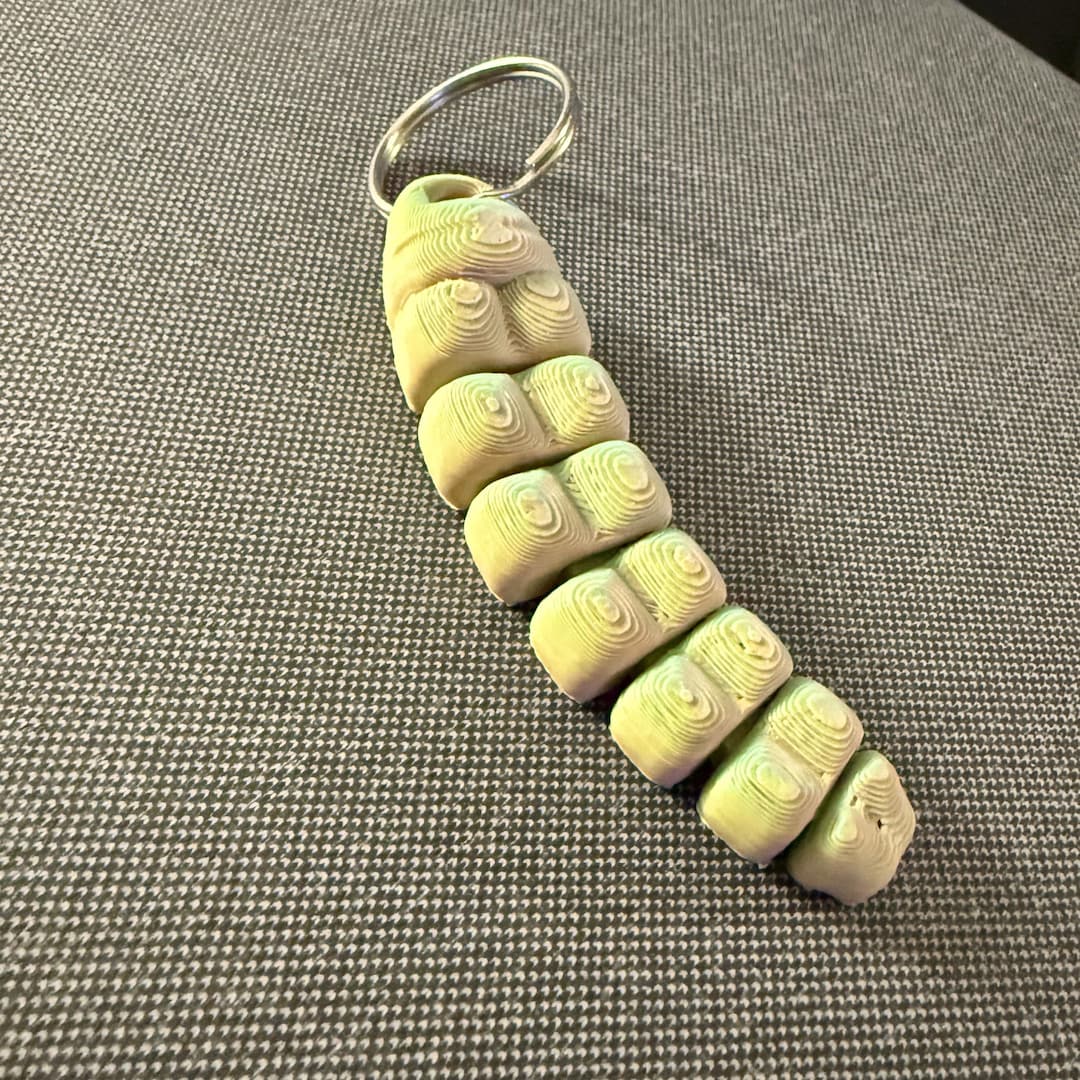 3D Printed Rattlesnake Keychain : Articulated Rattle Fidget or Party ...