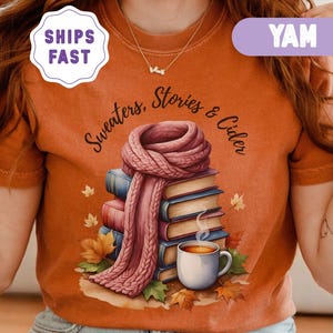 Book Lover Shirt, Fall Reading Gift for Her, Comfort Colors Shirt for Readers, Cozy Book Lover, Fall Book Club Tee, Literary Girl Shirt