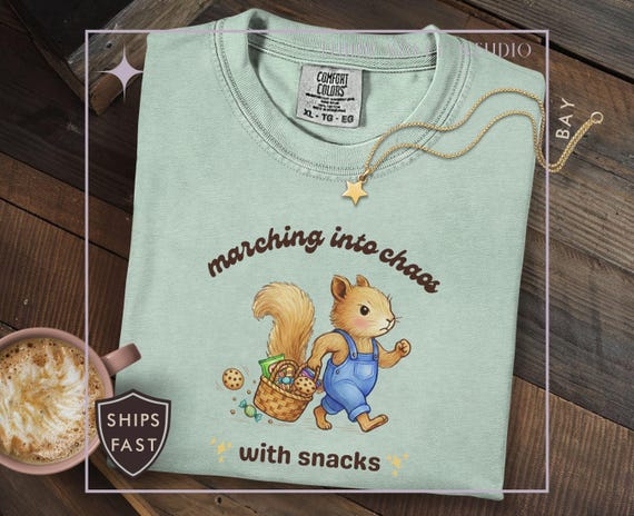 Funny Squirrel Shirt, Whimsical Animal Tee, Cottagecore Graphic T-Shirt, Unhinged Meme Comfort Colors Shirt, Cute Aesthetic Gift