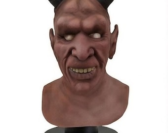 Devaronian Mask, Handmade Alien Latex Mask, Sci-Fi Bounty Hunter Cosplay