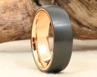 Black Zirconium and 14k Gold Ring