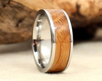 Whiskey Barrel White Oak Lined With Cobalt Ring