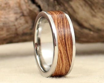 Bethlehem Olivewood Lined With Cobalt Ring