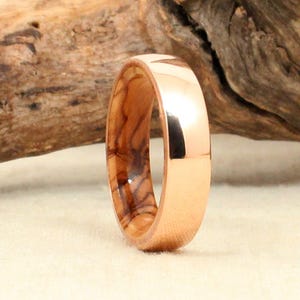 Wood Ring - Rose Gold and Bethlehem Olivewood