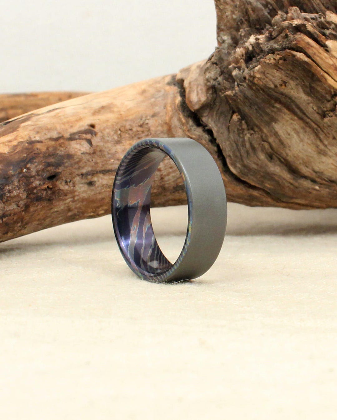 Damascus Titanium Mokume-ti Ring - Etsy