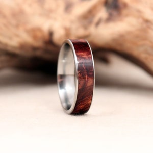 Honduras Rosewood Burl Wood Ring Lined With Titanium - Etsy