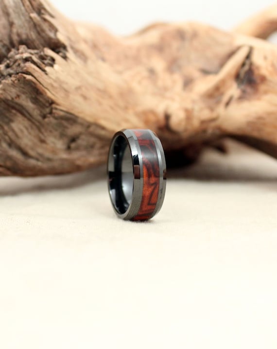 Black Ceramic Ring with Exhibition Arizona Desert Ironwood Etsy