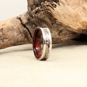 Cobalt Mokume-gane Arizona Desert Ironwood Burl Wooden Ring image 2