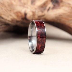 Honduras Rosewood Burl Wood Ring Lined With Titanium - Etsy