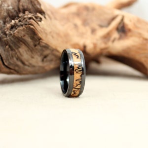 Black Ceramic Ring with Spalted Tamarind image 2