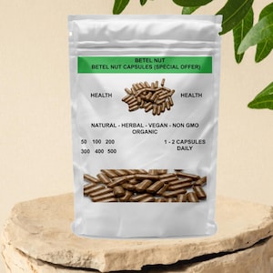Natural Handmade | Natural Areca Nut Capsules | Traditional Herbal Supplement | Vegan Friendly | Ethically Sourced