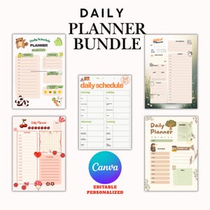 Daily Planner Bundle | Canva Editable Günlük Planlayıcı Seti | To Do List, Schedule, Printable & Digital Planner
