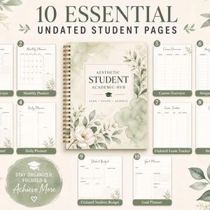 Aesthetic Student Academic Hub | Digital Planner for GoodNotes | Editable Canva Template | Printable Study Planner | College Organizer | Uni