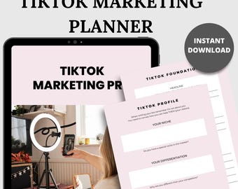 TikTok Content Planner | TikTok Marketing Planner Printable | Social Media Planner PDF | TikTok Strategy Tracker | Influencer Content Calendar