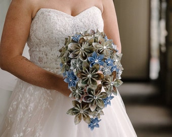 Cascading Map Wedding Bouquet- Custom Paper Bouquet, one of a kind, Bridal bouquet keepsake, destination wedding, offbeat bride, travel