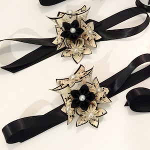 Set per la serata romantica: 2 bouquet personalizzati, fiori di carta unici, origami, ballo di fine anno, laurea, ballo militare, formale, ritorno a casa