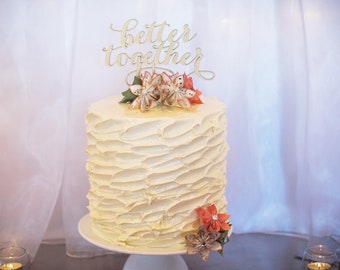 Personalizar su pastel Topper- decoración de pastel de boda, flores de papel, uno de un tipo, decoración de pastel, flores de acento, accesorios de boda