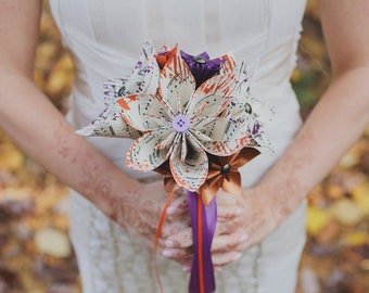 Bridal Sheet Music Wedding Bouquet- 8 inch bouquet, design your custom bouquet, made to order, one of a kind, origami, bridesmaid, gift