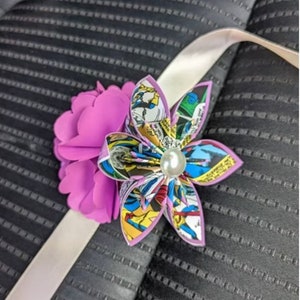 Hydrangea Corsage- Accessorio personalizzato, ballo di fine anno, ritorno a casa, accessorio da sposa, fatto a mano, fiore di carta unico nel suo genere, origami