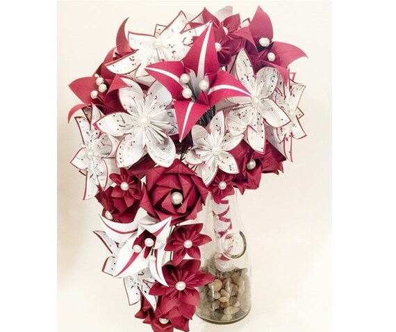 Cascading Paper Flower Bouquet Custom Bridal Bouquet Your - Etsy