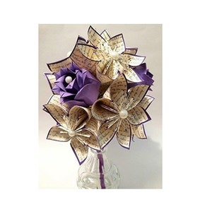 A LA VENTA Paper Flowers & Roses Love Dozen Jarrón incluido, regalo de primer aniversario único, Ramo de flores de papel, Origami de flores de amor imagen 1