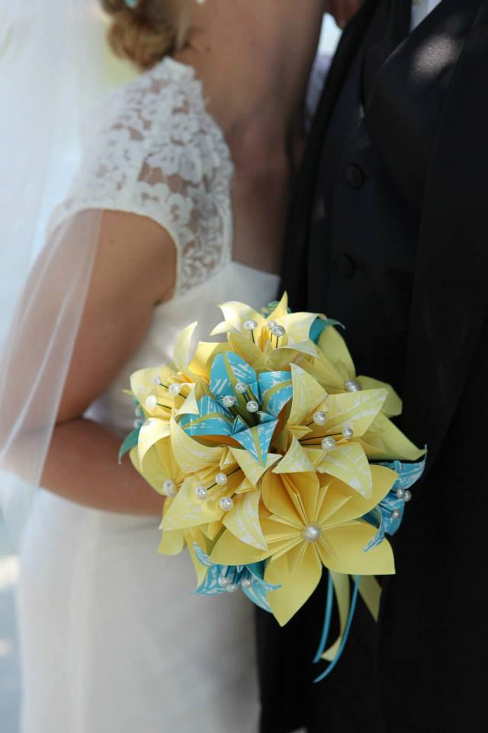 Paper Flower Brides Bouquet Handmade Paper Flowers Paper Etsy