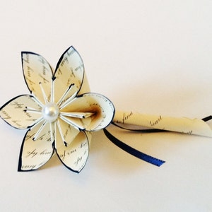 Handmade Single Flower Boutonniere prom, groom, groomsman, best man, paper flower, pin, wedding accessory image 7