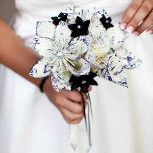 Bridal Bouquet- A Midsummer's Night Dream, 10 inch, 15 paper flowers, handmade, one of a kind, origami, destination wedding